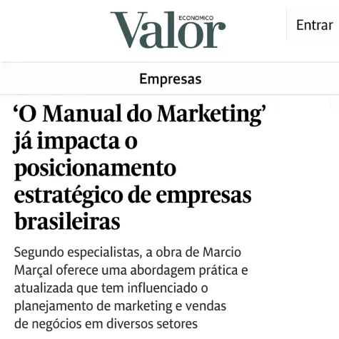 Matéria sobre o Manual do Marketing